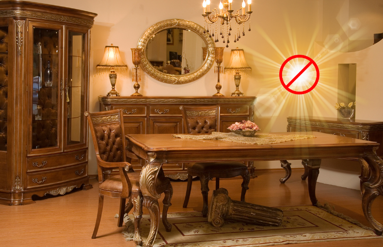 Bảo vệ nội thất gỗ bền lâu cần tránh ánh nắng trực tiếp